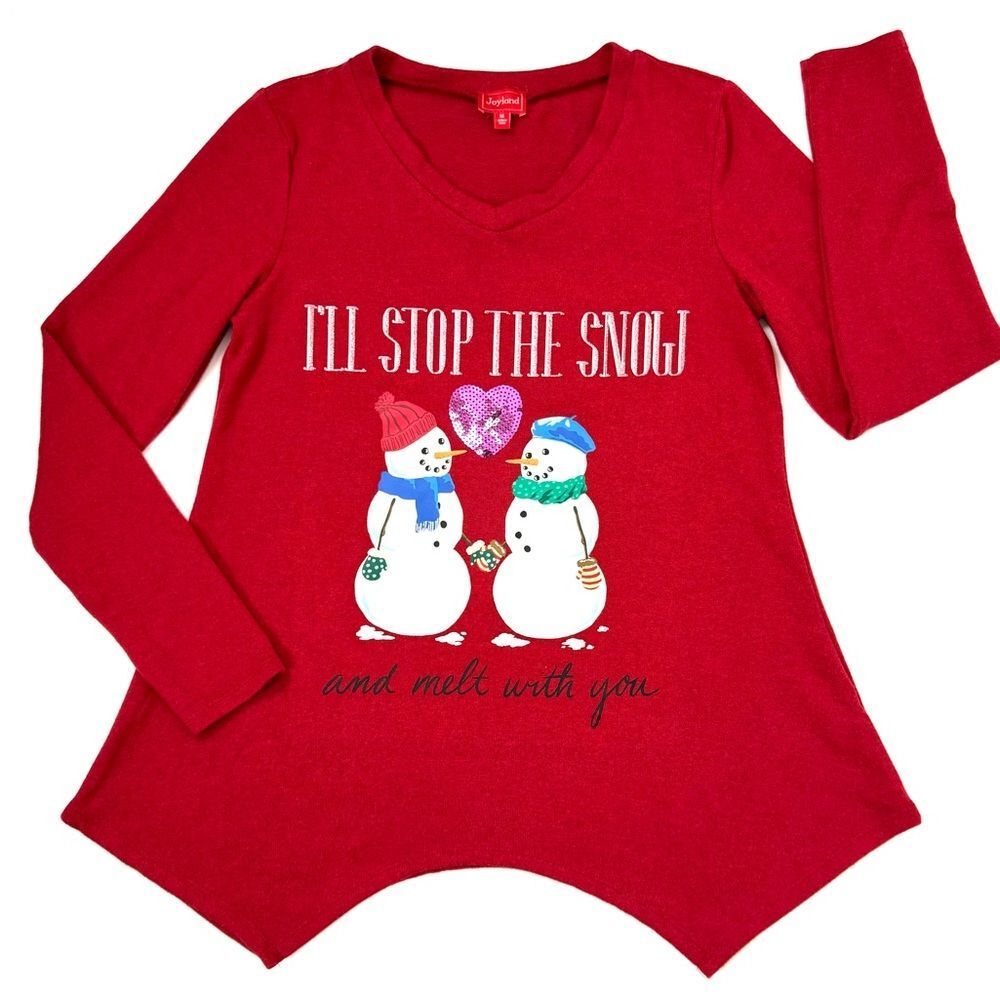 NWOT JOYLAND Snowman Super Soft Christmas Shirt M